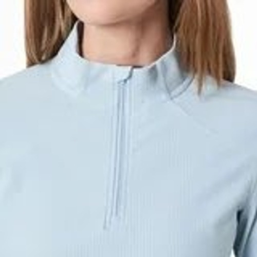 MondettaLight Blue Athletic Quarter Zip Long Sleeve‎ Top Thumbholes Women's M - Picture 5 of 8